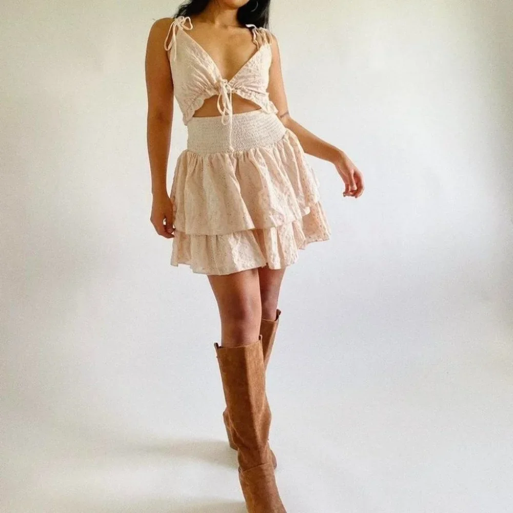 Adelyn Ruffle Dress (MAUVE) - Picture 1 of 4